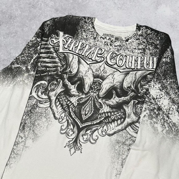 Xtreme Couture Other - Y2K Grunge Xtreme Couture Affliction Style AOP Thermal Long Sleeve - Size XL!